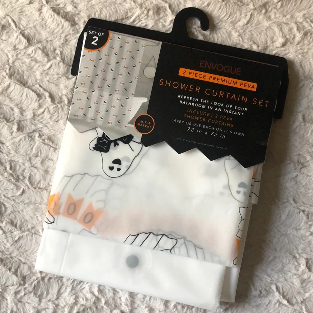 Envogue Halloween Ghost Shower Curtain Set